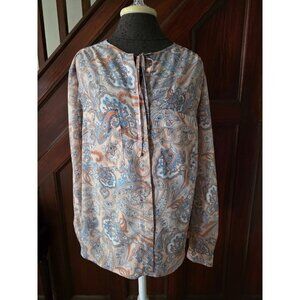 Jones New York Signature Woman Paisley Blouse Size 2X Polyester Long Sleeve